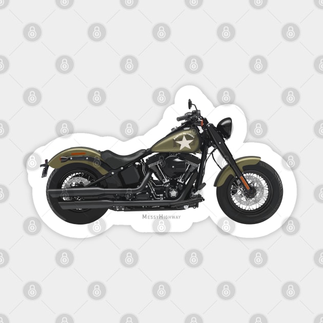 Harley-Davidson Softail Slim army, s Sticker by MessyHighway